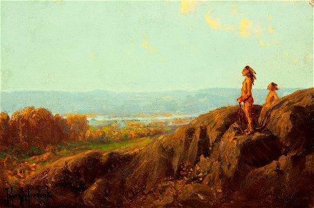 Julian Onderdonk - Landscape with Indian Scouts