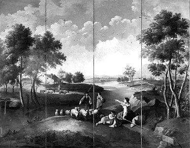 Onbekend - Pastoraal landschap - NK3308 - Cultural Heritage Agency of the Netherlands Art Collection