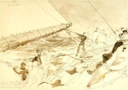 On board Kaiser Wilhelm II's yacht 'Meteor' during the Queen's Cup race at Cowes, 1893 RMG PW2041