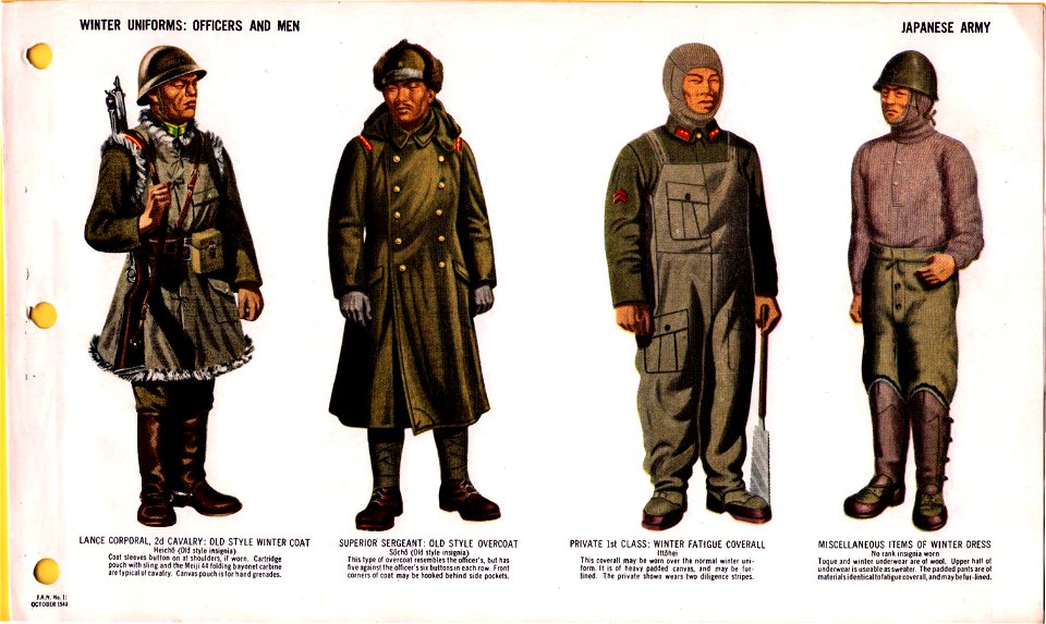 ONI JAN 1 Uniforms and Insignia Page 078 Japanese Army WW2 Winter ...