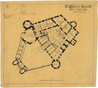 Ontwerp voor Kasteel de Haar, plattegrond van de eerste verdieping Het Nieuwe Instituut HAARt3-3