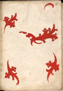Onvoltooid wapen van Loon-Heinsberg - Unfinished coat of arms of Loon-Heinsberg - Wapenboek Nassau-Vianden - KB 1900 A 016, folium 37r