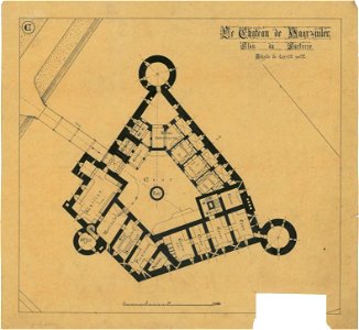 Ontwerp voor Kasteel de Haar, plattegrond van de begane grond Het Nieuwe Instituut HAARt2-3