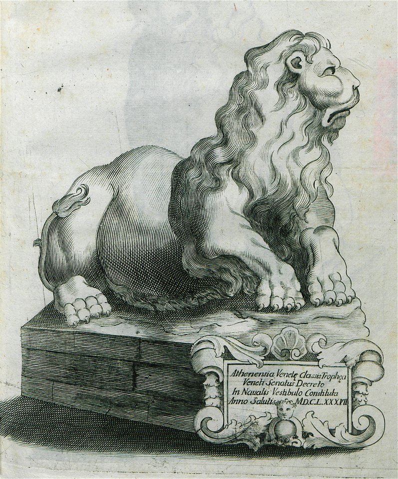 One of the two Lions of Piraeus, brought to Venice by Morosini - Fanelli Francesco - 1695