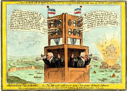 Opposition Telegraphs;-or- The little second-sighted lawyer giving a true specimen of patriotic information. (BM 1868,0808.6754)