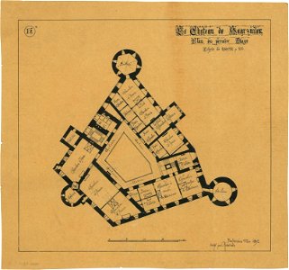 Ontwerp voor Kasteel de Haar, plattegrond van de eerste verdieping Het Nieuwe Instituut HAARt3-1