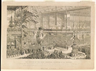 Opening of the Great Industrial Exhibition of all nations, by her most gracious majesty Queen Victoria and his royal highness Prince Albert, on the 1st of May, 1851 - taken on the spot by LCCN93507156
