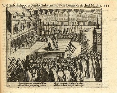 Onthoofding van de raadsheer Nicolas Gosson te Atrecht 26 oktober 1578