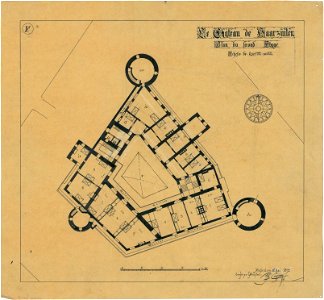 Ontwerp voor Kasteel de Haar, plattegrond van de tweede verdieping Het Nieuwe Instituut HAARt4-3