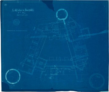 Ontwerp voor Kasteel de Haar, eerste serie tekeningen, plattegrond van de derde verdieping Het Nieuwe Instituut HAARt5 Z (1)