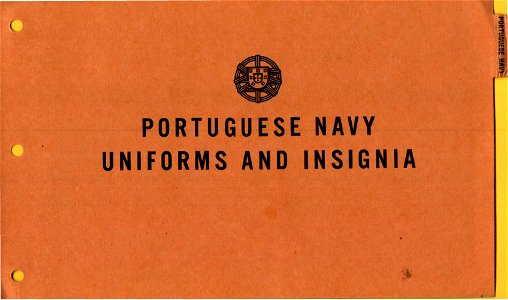 ONI JAN 1 Uniforms and Insignia Page 104 Portuguese Navy WW2 1943 Recognition manual for field use. US unclassified public document. Published 1944. No known copyright restrictions. Free illustration for personal and commercial use.