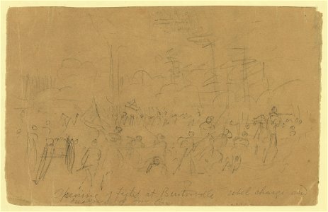 Opening of fight at Bentonville rebel charge and breaking of our line LCCN2004660908