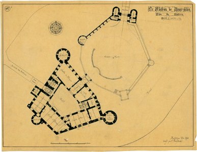 Ontwerp voor Kasteel de Haar, plattegrond van de begane grond Het Nieuwe Instituut HAARt2-2