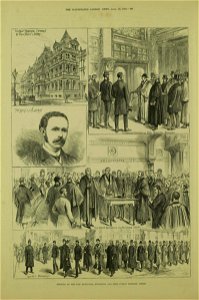 Opening of the New Municipal Buildings and Free Public Library, Leeds - ILN 1884. Free illustration for personal and commercial use.