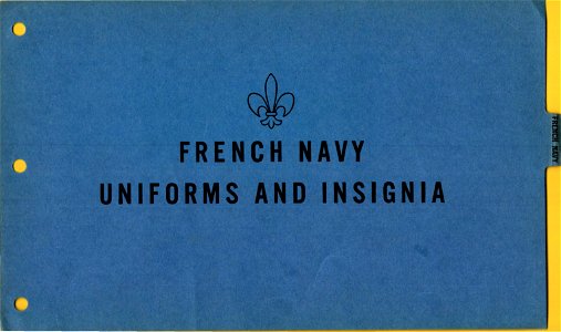 ONI JAN 1 Uniforms and Insignia Page 087 French Navy WW2 1943 Recognition manual for field use. US unclassified public document. Published 1944. No known copyright restrictions. Free illustration for personal and commercial use.