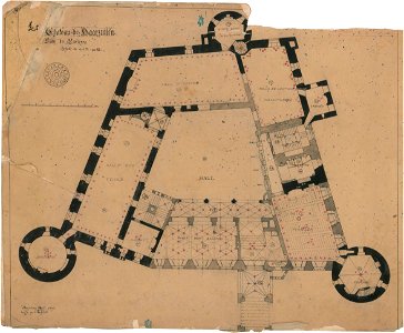 Ontwerp voor Kasteel de Haar, plattegrond van de begane grond Het Nieuwe Instituut HAARt2-15