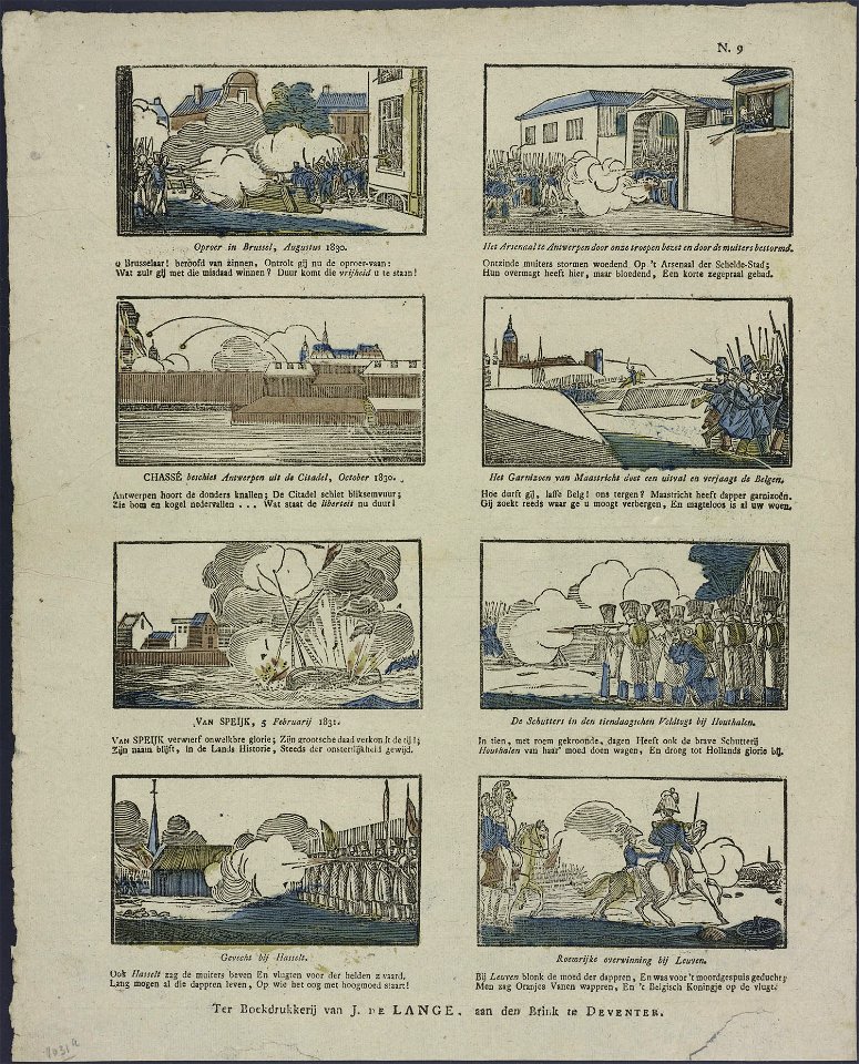 Oproer in Brussel, Augustus 1830-Catchpenny print-Borms 0738