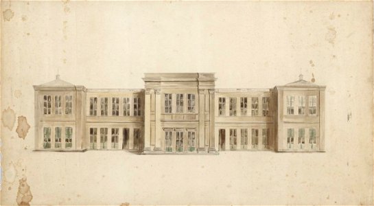 Ontwerp gevel Nederlandse bank, 1860
