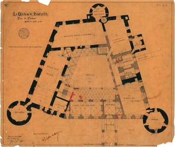 Ontwerp voor Kasteel de Haar, algemen tekeningen, plattegrond van de begane grond Het Nieuwe Instituut HAARt2-5