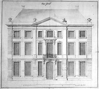 Ontwerp van de voorgevel van het 'Paleis Lange Voorhout' (uitgevoerd)