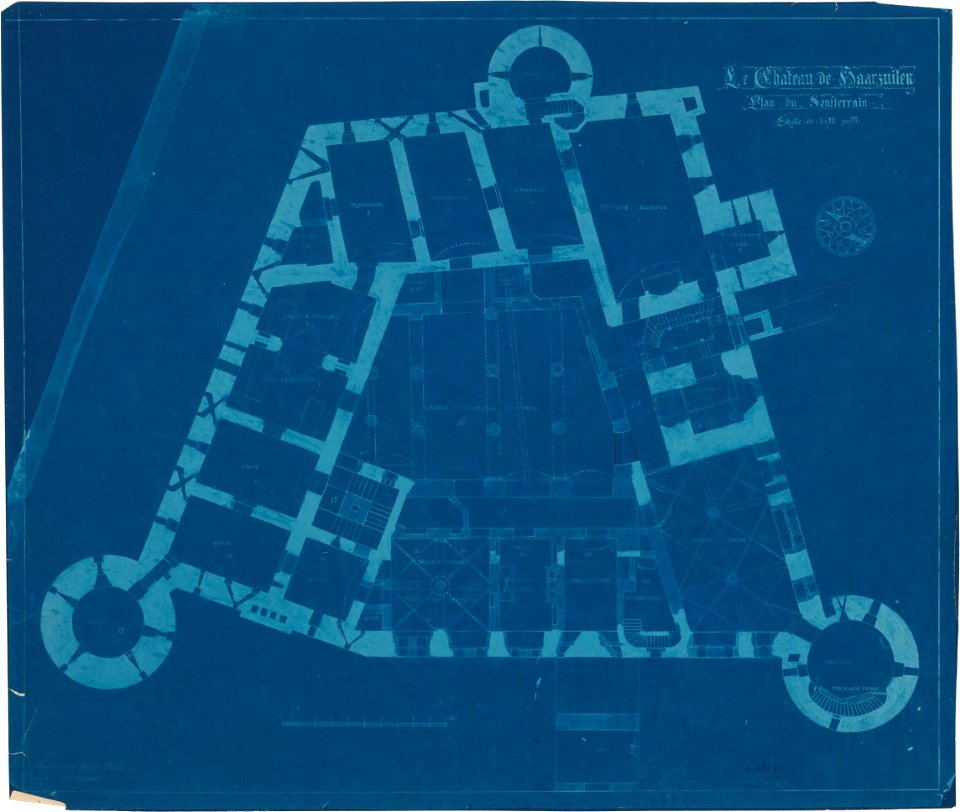 Ontwerp voor Kasteel de Haar, plattegrond van het souterrain Het Nieuwe Instituut HAARt1-6