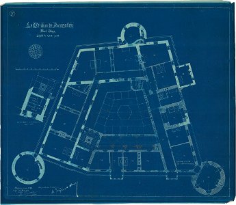 Ontwerp voor Kasteel de Haar, plattegrond van de tweede verdieping Het Nieuwe Instituut HAARt4-6