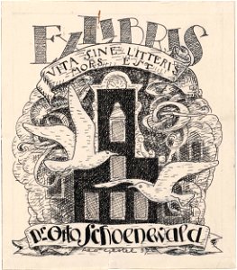 Ontwerp ex-libris voor Dr. Otto Schoenewald