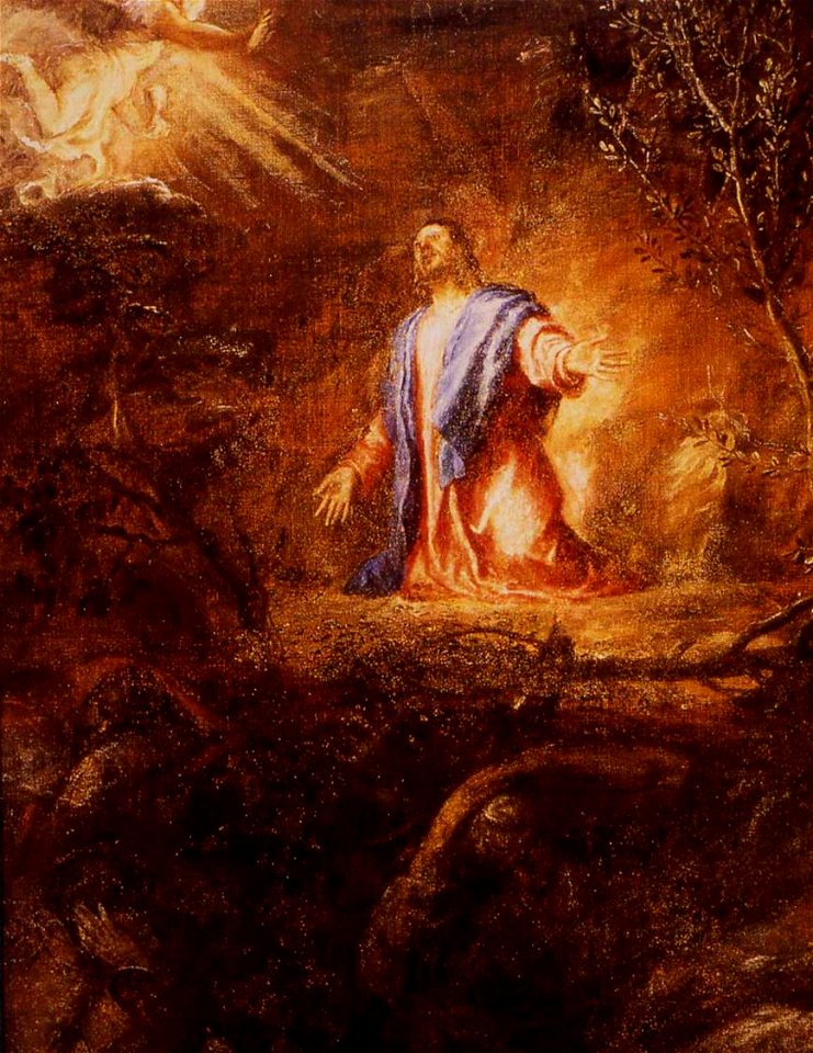 Oración en el Huerto (Tiziano, 1563), detalle