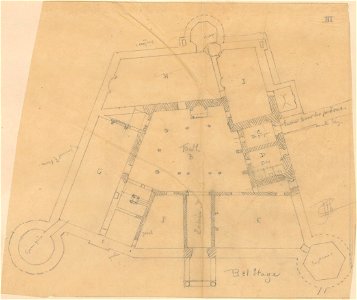Ontwerp voor Kasteel de Haar, plattegrond van de begane grond Het Nieuwe Instituut HAARt2-13
