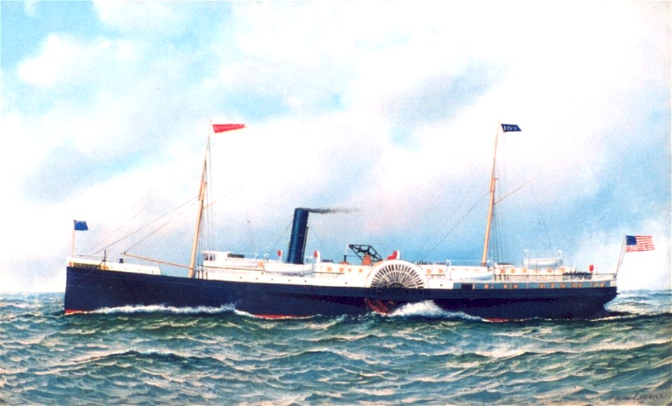 Open Beam Sidewheeler Old Dominion, by Antonio Jacobsen 3956