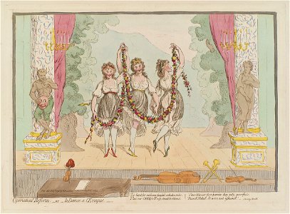 Operatical reform; - or - la dance a l'eveque' (Rose Didelot) by James Gillray. Free illustration for personal and commercial use.