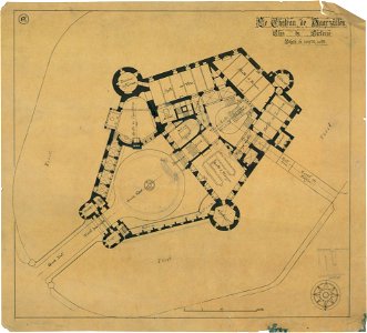 Ontwerp voor Kasteel de Haar, plattegrond van de begane grond Het Nieuwe Instituut HAARt2-1