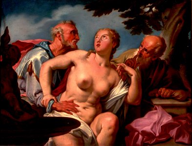 Orazio Gentileschi - Susana surpreendida. Free illustration for personal and commercial use.