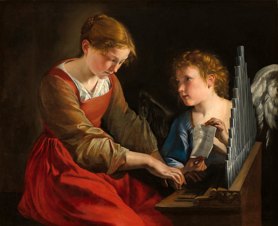 Orazio Gentileschi & Giovanni Lanfranco - Santa Cecilia con un angelo (National Gallery of Art)