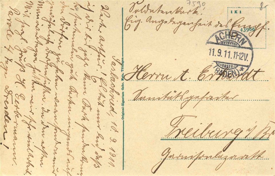 Oppenau, Baden-Württemberg - Allerheiligen (Klosterruine und Gebäudeansicht) (back) (Zeno Ansichtskarten)