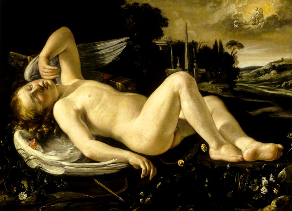 Orazio Riminaldi (1586-1630) - Cupid Asleep Approached by Venus in Her Chariot - 108831 - National Trust