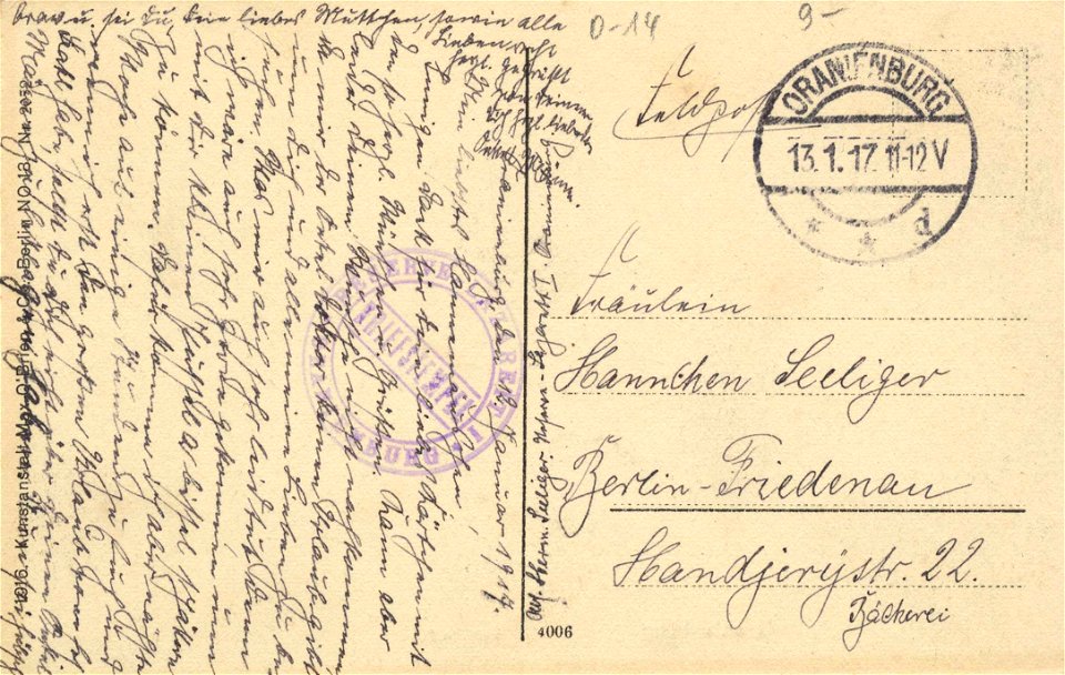 Oranienburg, Brandenburg - Seminar (back) (Zeno Ansichtskarten)