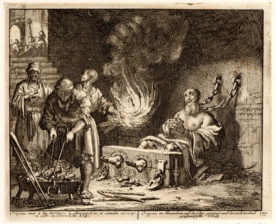 Origenes in de gevangenis met vuur gepijnigd, objectnr A 41868