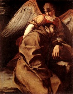 Orazio Gentileschi - St Francis Supported by an Angel - WGA8583