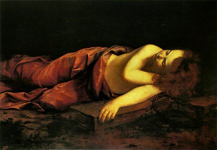 Orazio Gentileschi - Jésus endormi sur la croix. Free illustration for personal and commercial use.