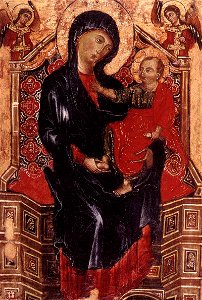 Deodato Di Orlandi - Virgin and Child Enthroned between Two Archangels - WGA06304