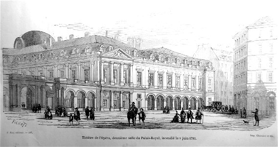 Opéra de Paris, salle du Palais-Royal, incendié le 8 juin 1781