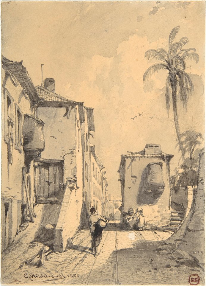 Oriental Street Scene by Eduard Hildebrandt (1850)