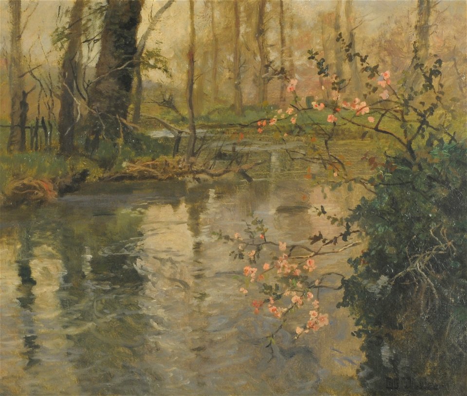 Orillas del río en primavera - Johan Frederik Thaulow