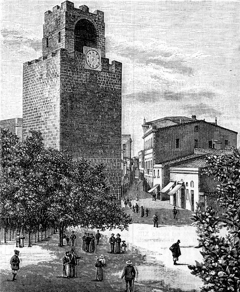 Oristano – Torre di San Cristoforo (xilografia)