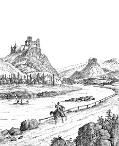 Page245-PL Stęczyński-Tatry w dwudziestu czterech obrazach - Widok zamku - Niedzicy (Dunawec) i Czorsztyna (Czarny Tyn)