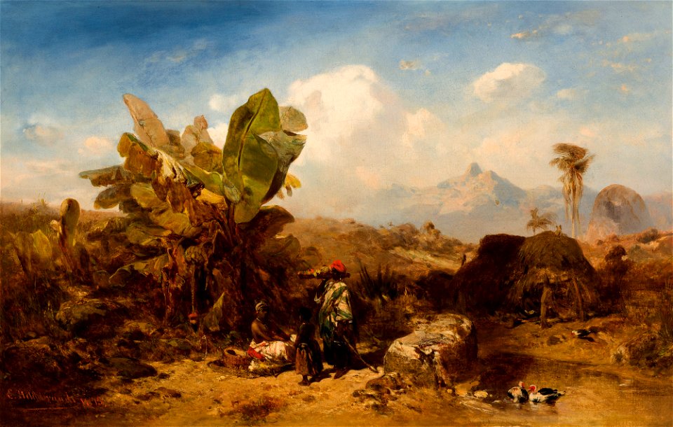Paisagem com negros (atribuído), da Coleção Brasiliana Iconográfica