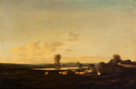 Paisaje con figuras y animales - Léon-Victor Dupré