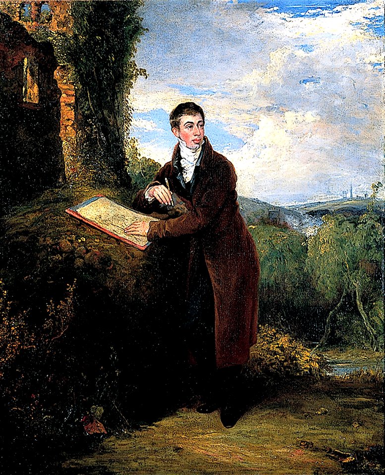 Painting, 'Portrait of George Vincent (1796-1832), with landscape background by himself'