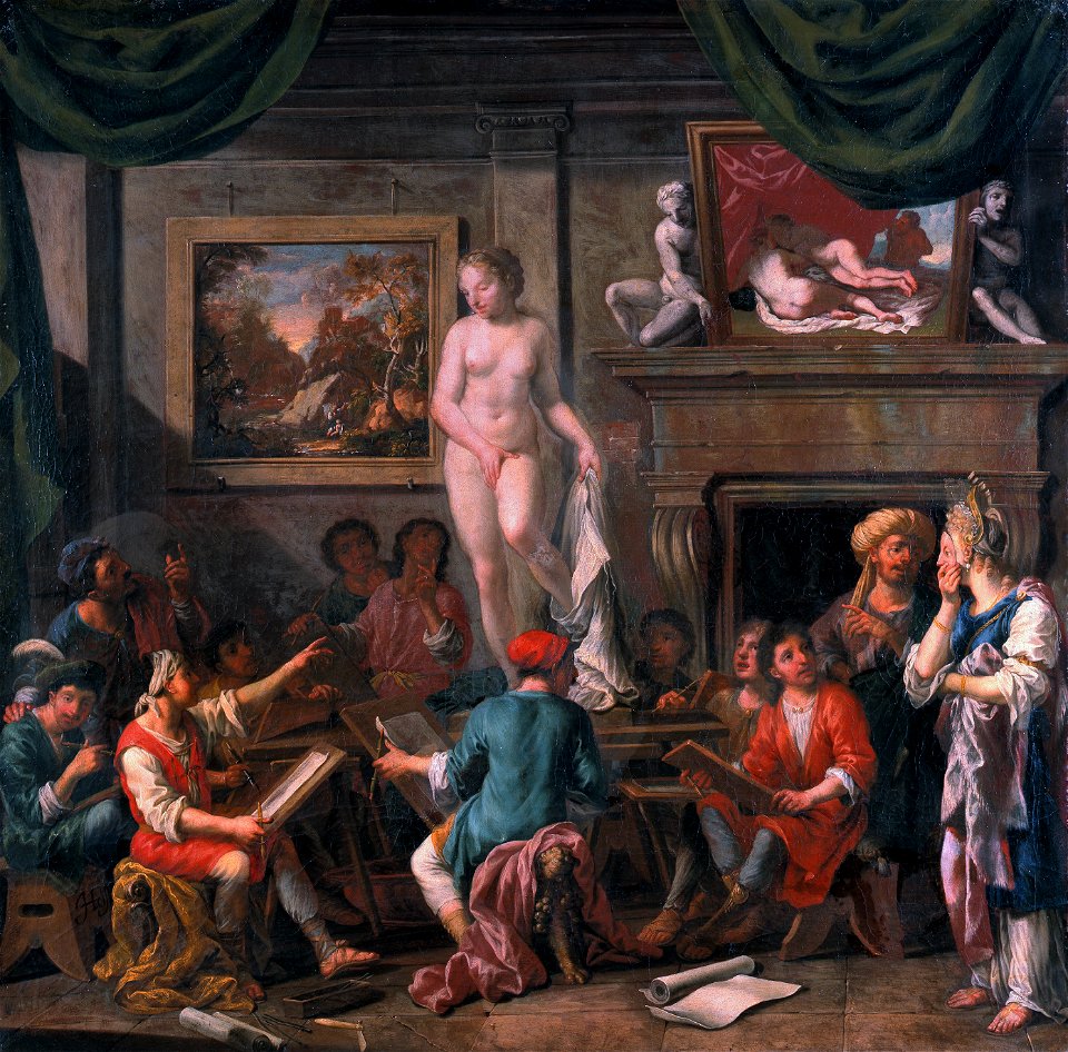 Painting academy, by Johann Heiss